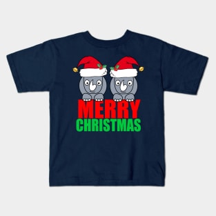 Merry Christmas Rhinos Kids T-Shirt